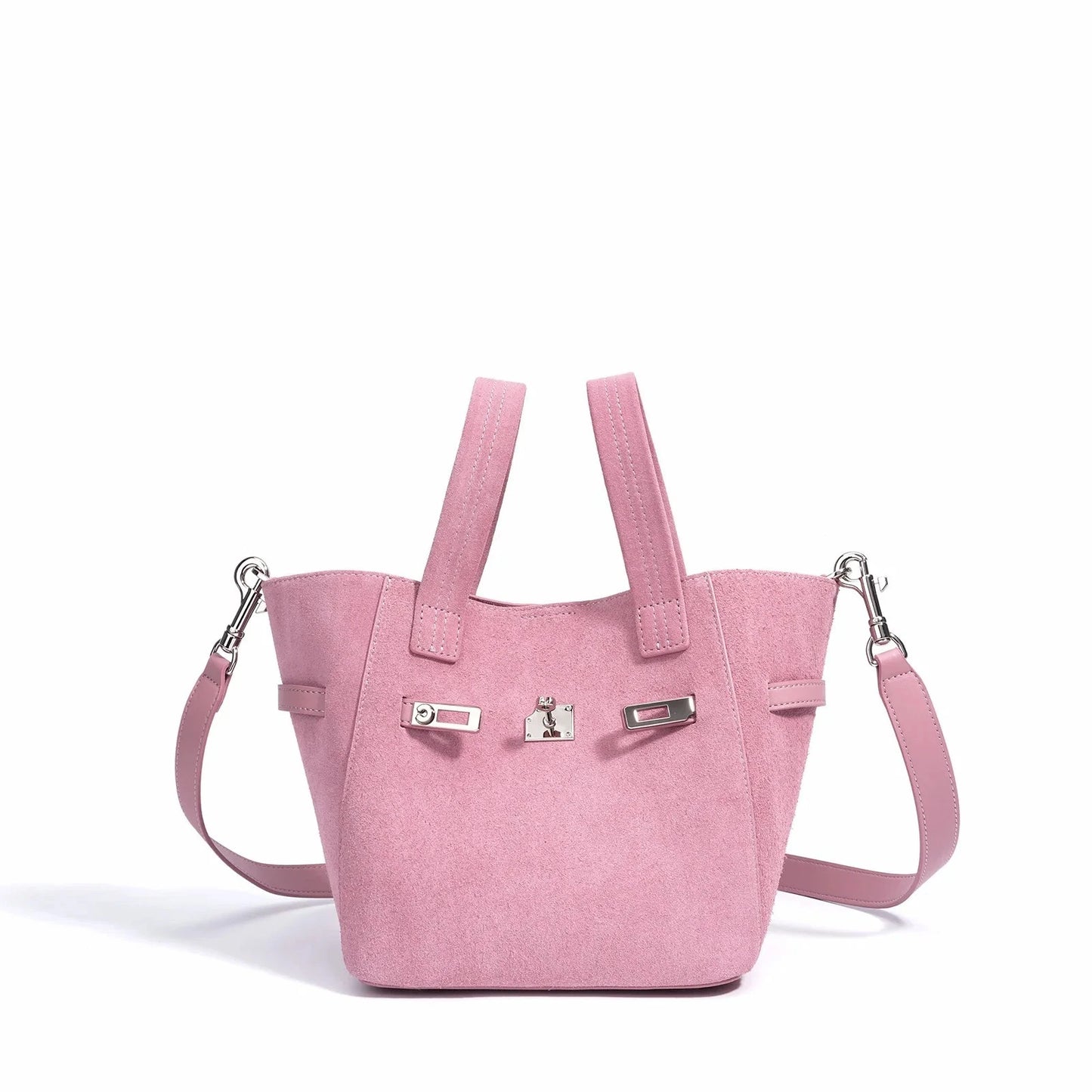 Genuine Luxury Matte Suede Bucket Tote