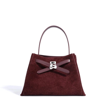 Genuine Suede Leather Elegant Tote Bag