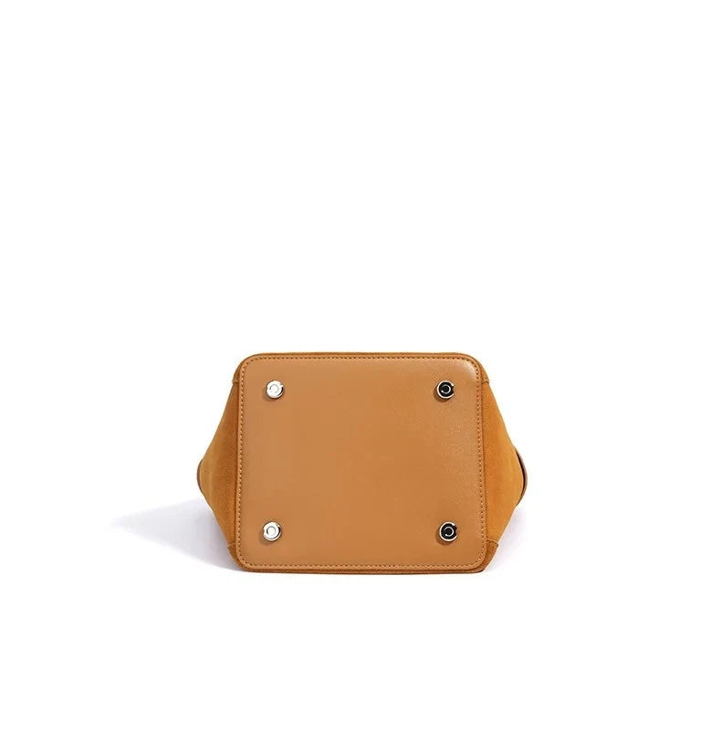 Genuine Luxury Matte Suede Bucket Tote