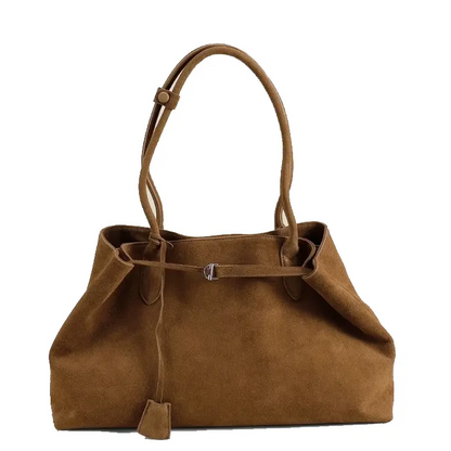 Luxury European Style Suede Tote Cowhide Shoulder Bag
