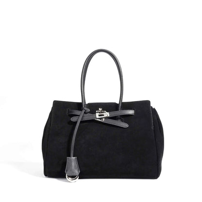 Women's Genuine Suede Leather Tote Handbag Crossbody Bag Office bag