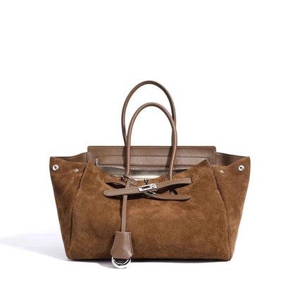 Women's Genuine Suede Leather Tote Handbag Crossbody Bag Office bag
